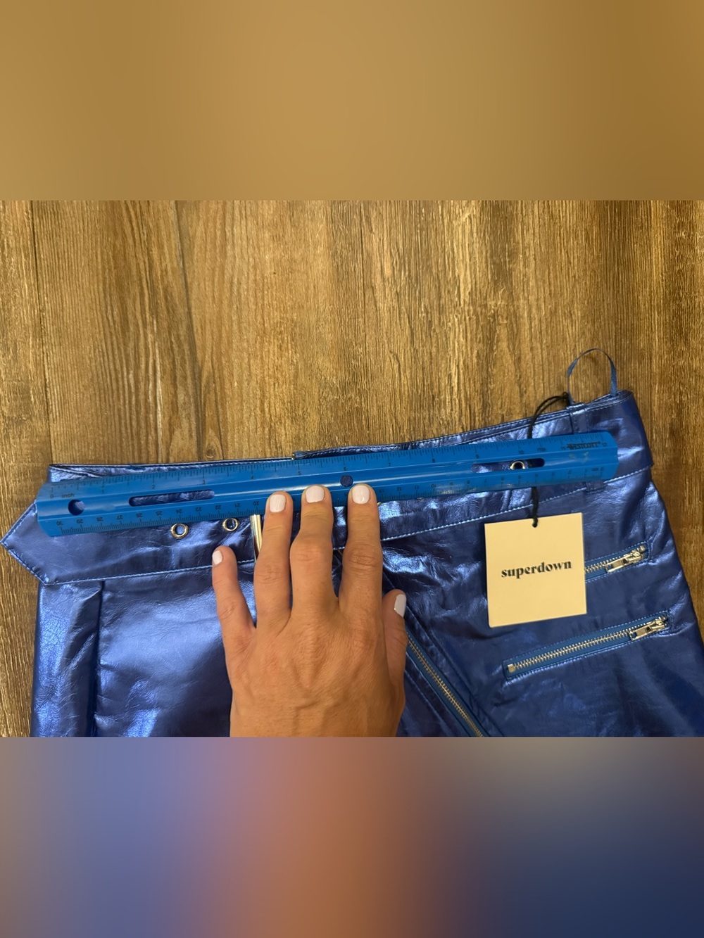 superdown Metallic Blue Mini Skirt - Picture 6 of 6